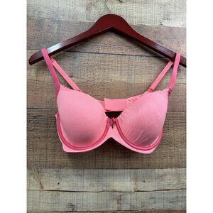 Victorias Secret Body By Victoria Demi Bra 32DD Pink With Lace & Charm Accent